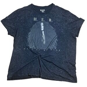 H.E.R. Mens Back of My Mind Album Graphic Tee XL Charcoal Mineral Wash
